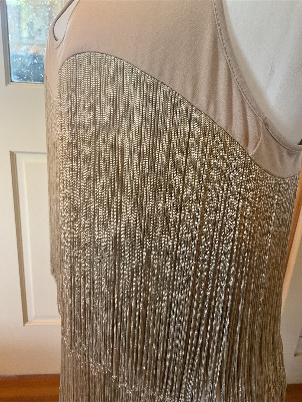 Tan Fringe Racerback Dress - Picture 2 of 4
